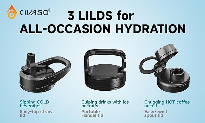 CIVAGO 32 oz Insulated Water Bottle - Image 3