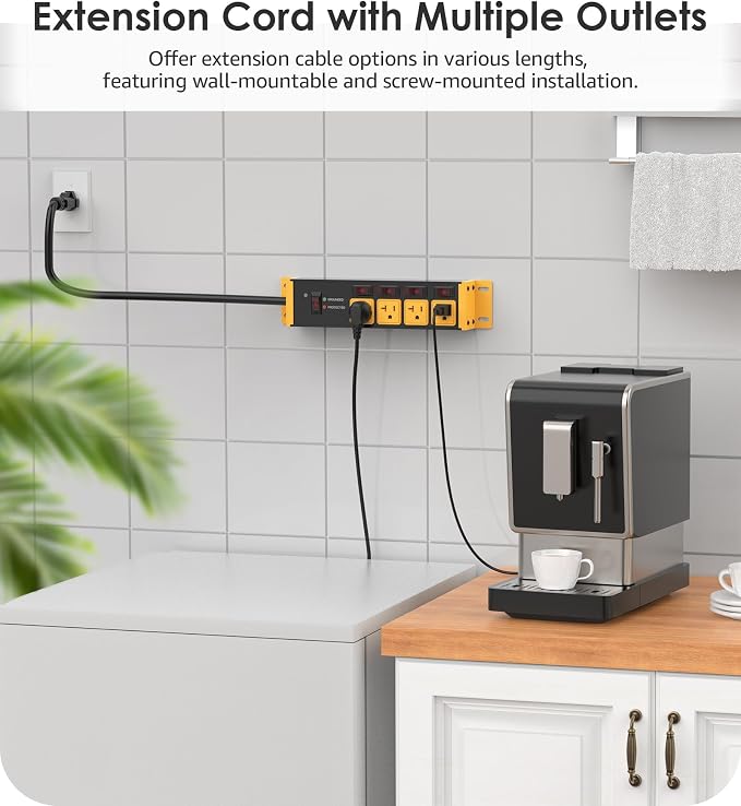CCCEI Heavy Duty Surge Protector Power Strip 20 Amp Individual Switches. 25FT - Image 5