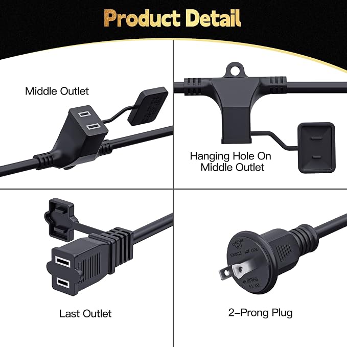 25FT Outdoor Extension Extension Cord - Image 6