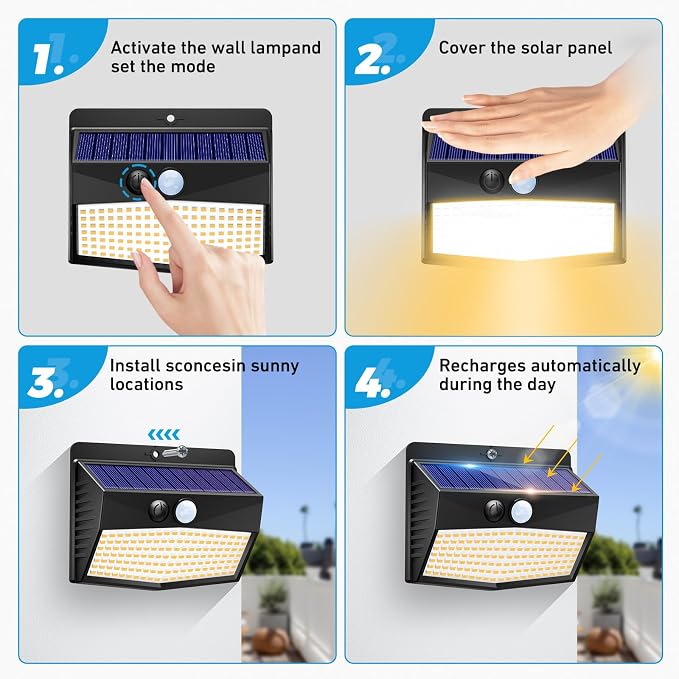Peasur Solar Outdoor Lights, Motion Sensor Security Lights - Image 5