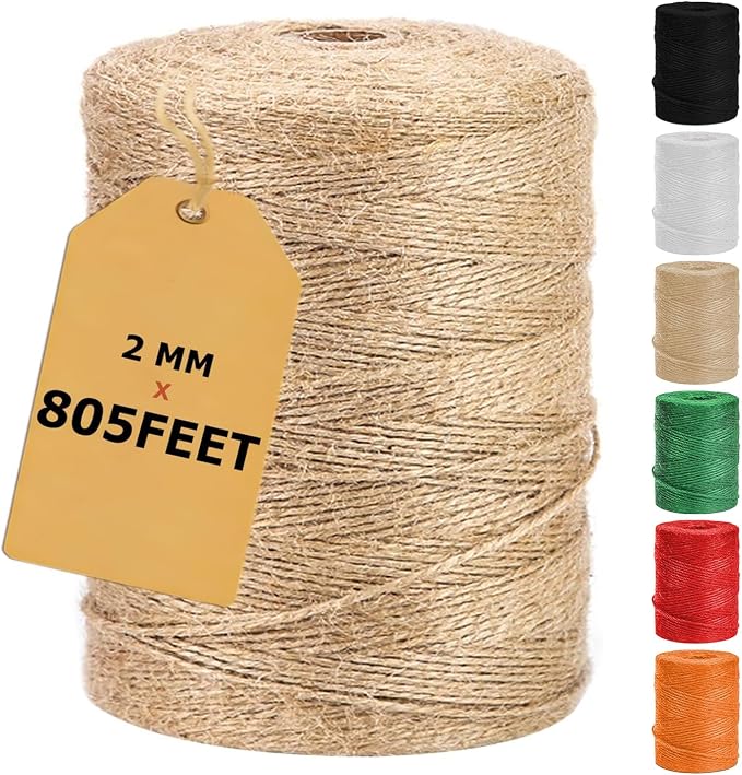 Vanhench 805FT Natural Jute Twine String, Bulk Hemp Jute Rope Cord Twine by Vanhench