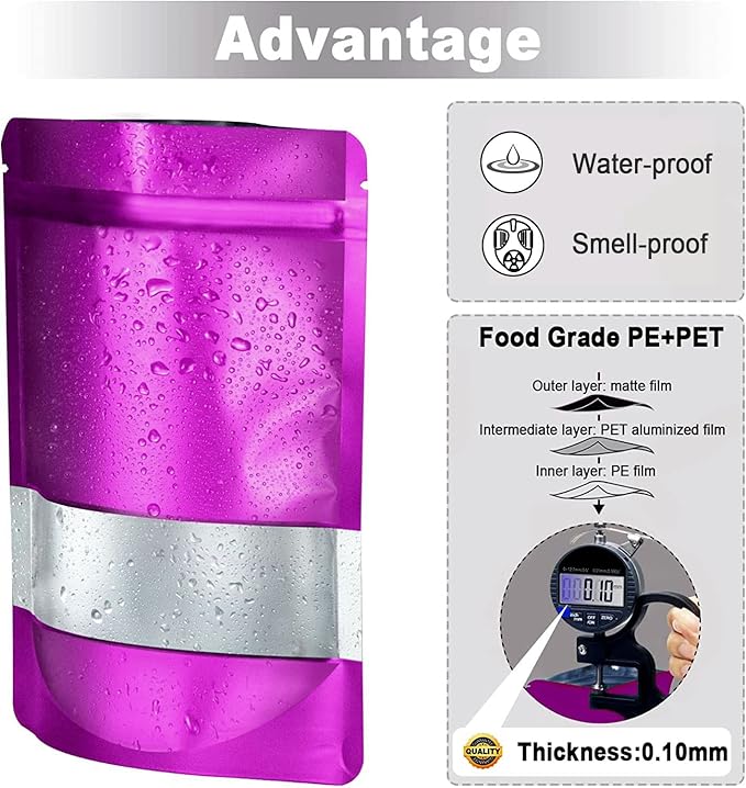 3.5"x5" 120pcs Mylar Bags for Food Storage, Smell Proof Bag - Image 5