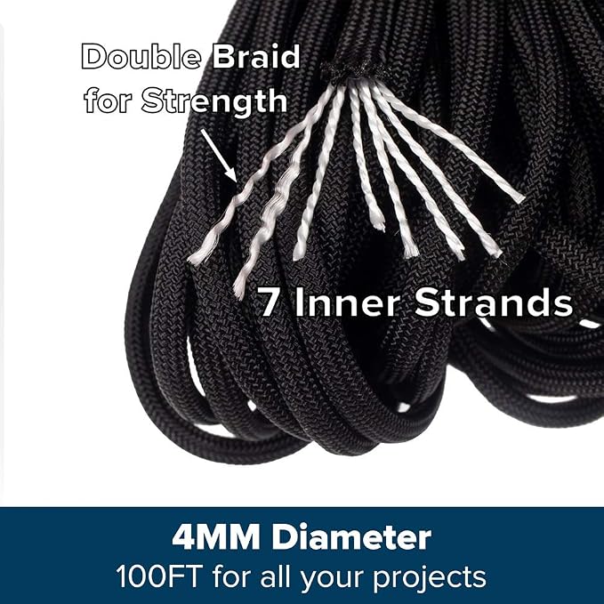 Paracord Planet Genuine Type III 550lb Paracord – Nylon Cord in Solid, and - Image 2