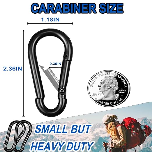 20PCS M6 Heavy Duty Carabiner Clip, 2.36Inch Snap Hook Quick Link Small - Image 2