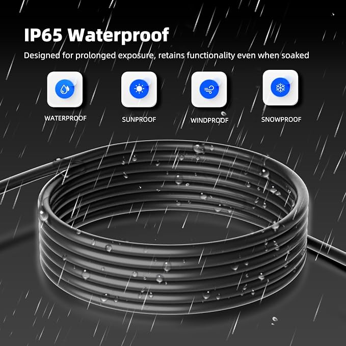 100 FT Outdoor Extension Cord Waterproof, 3-Prong Power Cord, 16 AWG SJTW - Image 4
