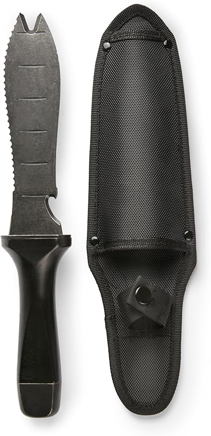 Hori Hori Garden Knife, Traditional Japanese Weeding Tool with ergonomic wooden handle. Hori garden tool with 7'inch blade with case. (Weeder blade)