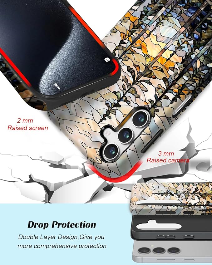 Compatible for Samsung Galaxy S25 FE 5G Case, Dual Layer Heavy Duty 2 in 1 - Image 3