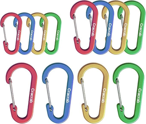 12Pcs Carabiner Clips Assorted Sizes Pack, Includes Small Medium Large by Unknown