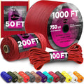 TECEUM 5/32" Paracord Rope 1000 – 1000ft / 200ft / 100ft / 50ft – Tactical by TECEUM