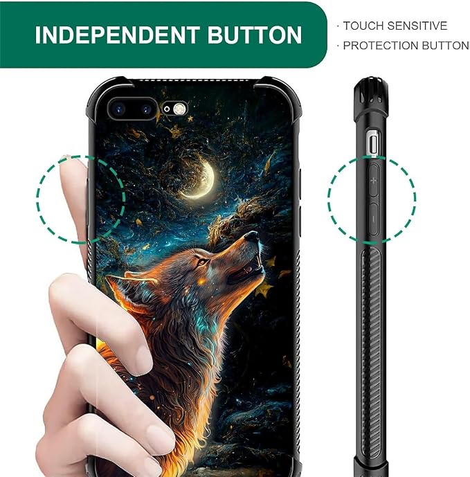for iPhone 7 Plus/8 Plus Case, Star Cave Hungry Wolf Pattern Graphic Design - Image 7