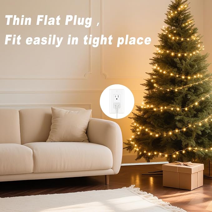 50FT Extension Cord, Flat Plug Extension Cord Indoor/Outdoor, 2 Prong, - Image 6