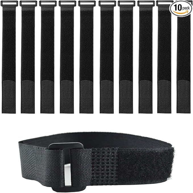 10 Pack Reusable Fastening Cable Ties and Cable Straps, Adjustable by Unknown