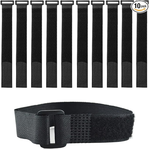 10 Pack Reusable Fastening Cable Ties and Cable Straps, Adjustable by Unknown