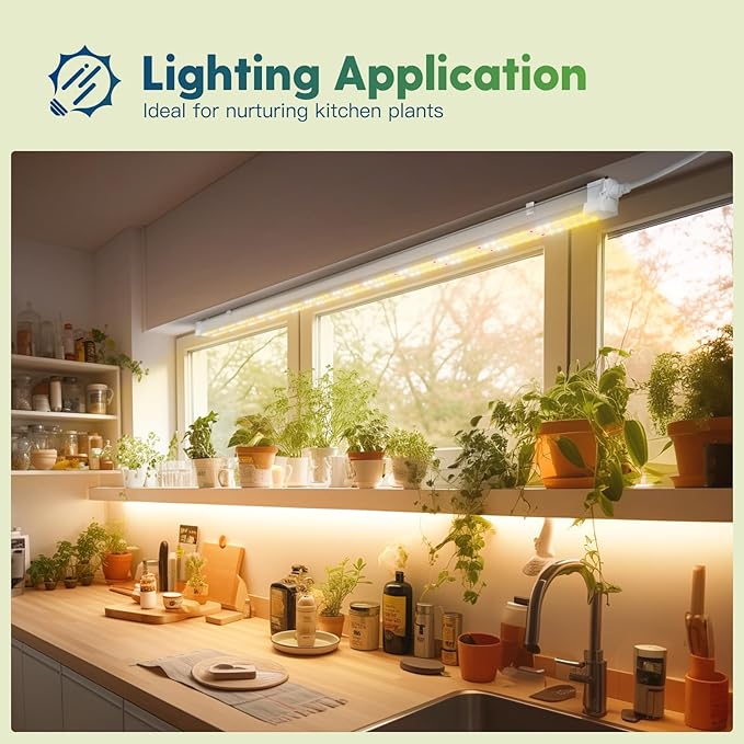 FREELICHT 4 Pack 4FT LED Grow Lights, 160W (4 x 40W,1080W Equivalent), Full Spectrum Sunlight Growing Lamp Fixture, Hanging Plant Light for Hydroponic Indoor Plants Seeding, Plug-in with On/Off Switch