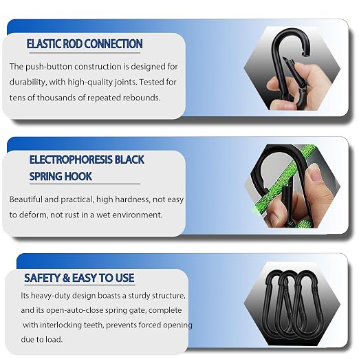 40PCS M5 Heavy Duty Carabiner Clip, 2Inch Snap Hook Quick Link Small Carabiner - Image 6