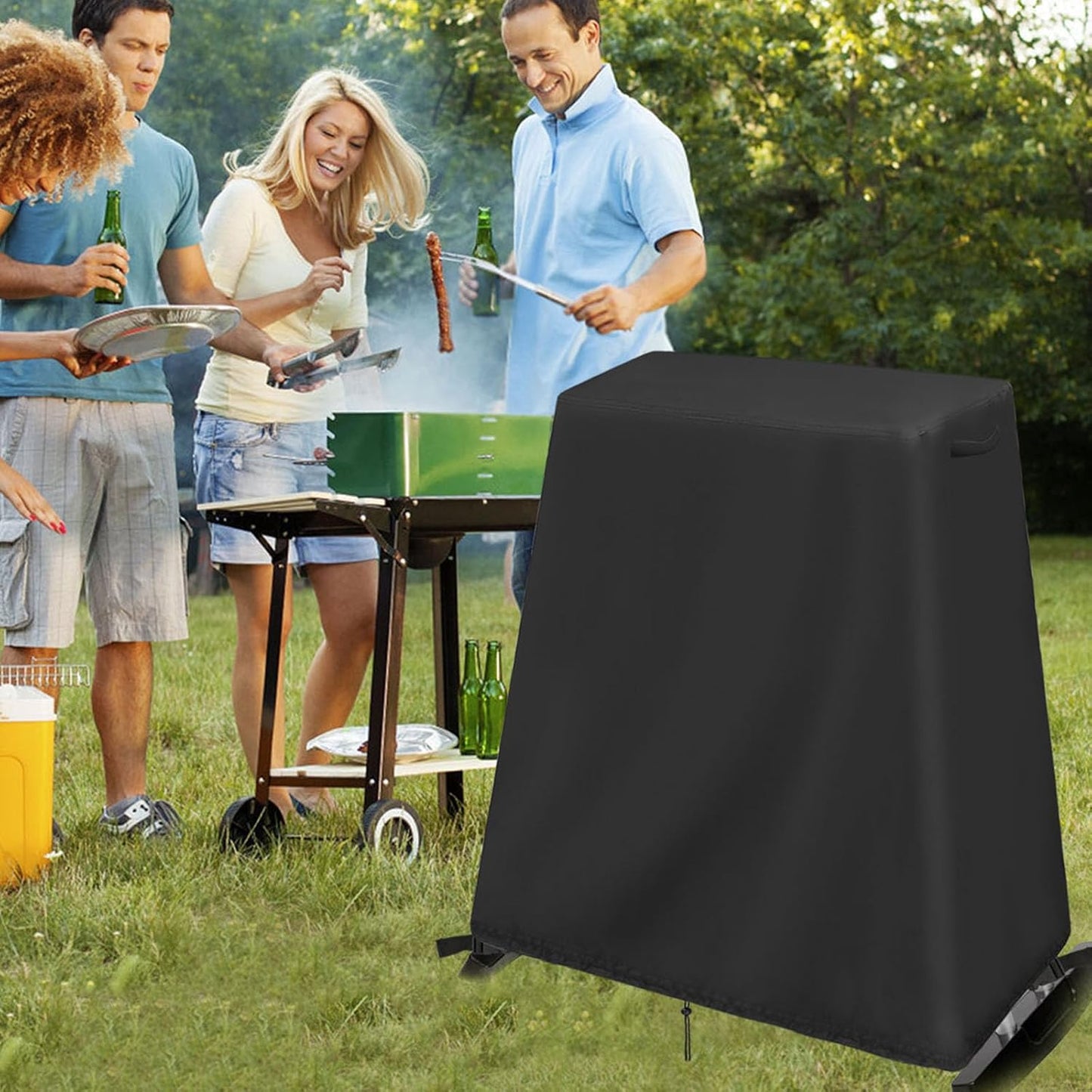 Outdoor Grill Stand Compatible for Cuisinart CGG-180, Petit Gourmet Portable Gas Grill - VersaStand Cover, Waterproof, Drawstring Design - 30 x 20 x 29 Inch