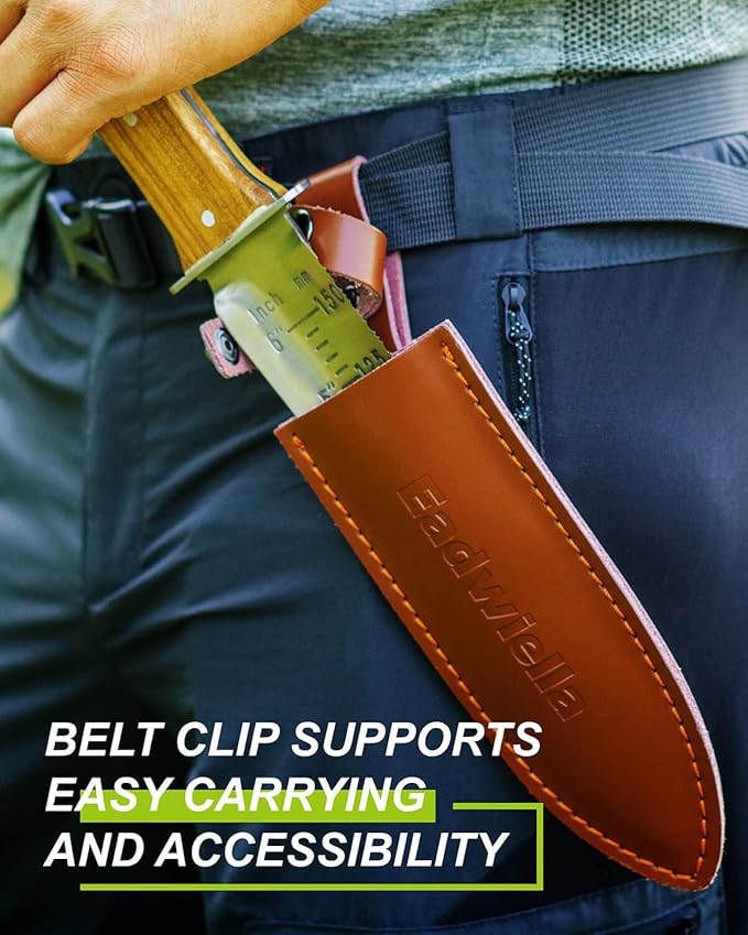 Hori Hori Trowel Knife Japanese Weeding Knife Garden Knife Tool with Sheath for Landscaping Digging, Dividing Plants, Planting Bulbs, Digging Out Weeds, Removing Rocks, Cutting Through Roots