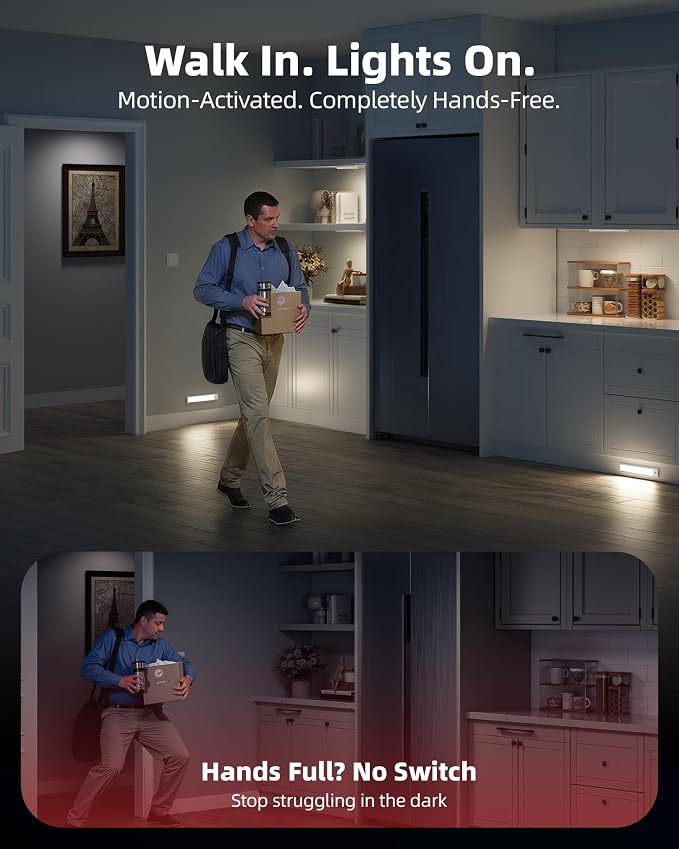 10inch Under Cabinet Lighting Wireless, LED Closet Lights USB Charging - Image 6