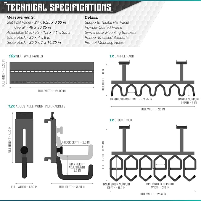 Savior Equipment Wall Rack System Heavy-Duty Steel Tactical Rifle Carbine - Image 7