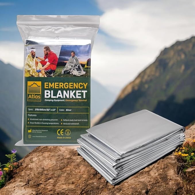 Emergency Survival Blanket, Mylar Thermal Blanket, Gigantic Space Blanket 82" x - Image 3