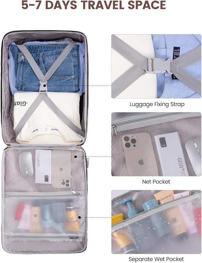 LOVEVOOK 40L Travel Backpack for Women & Men, Airline Approved Carry On Luggage - Image 8