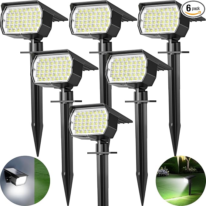Tadyreal Solar Spot Lights Outdoor 6 Pack, Solar Landscape Spotlights Waterproof by TadyrealSolarLights