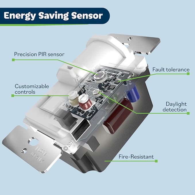 TOPGREENER in-Wall PIR Motion Sensor Light Switch, Motion Sensor Switch - Image 4