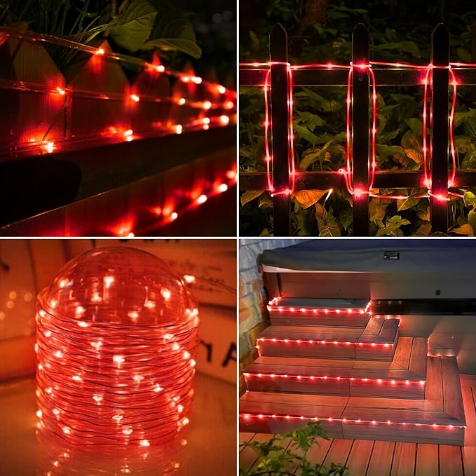 Solar Rope Lights, 2 Packs Total 132ft 400LED Solar String Lights, 8 Modes - Image 7