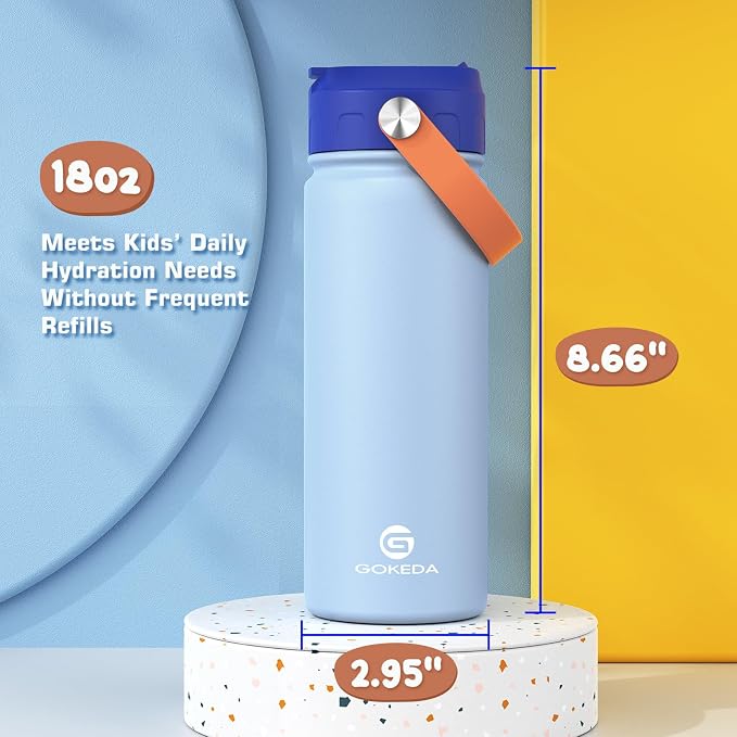 GoKEDA 18oz Kids Water Bottle, Insulated Bottles - Image 7