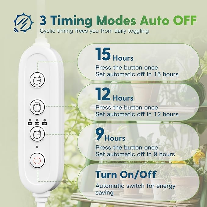 FREELICHT 1 Pack 4FT LED Grow Light with Timer, 40W (250W Equivalent), Full Spectrum Grow Lights for Indoor Plants with 9/12/15H Timer, Linkable Plant Growing Lamp for Hydroponic Plants Seeding Veg