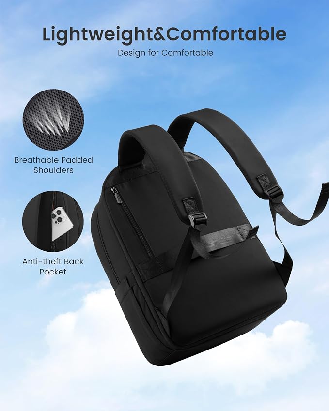 LOVEVOOK Laptop Backpack for Women, Puffer Travel Bag Fits 17 Inch Laptop - Image 3