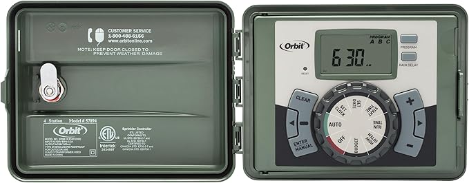 Orbit 57894 4-Station Outdoor Swing Panel Sprinkler System Timer