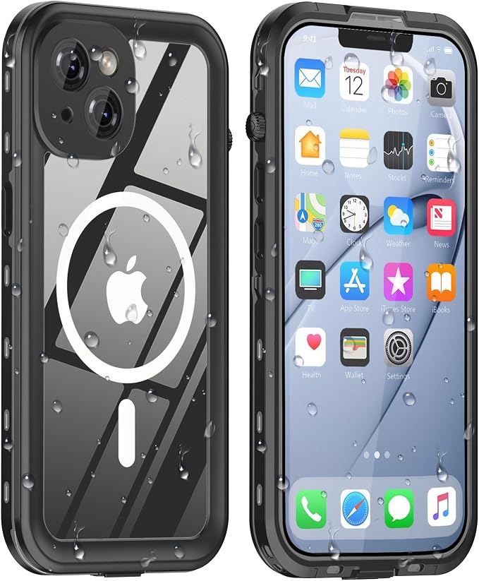 Design for iPhone 14 Plus Case Waterproof, Full Body Underwater Dustproof by Dewfoam