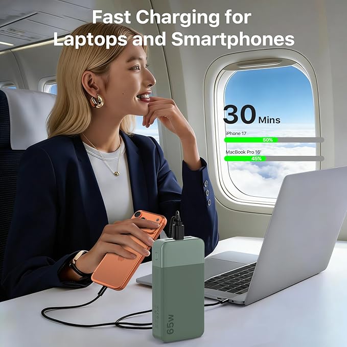 NOBIS 20000mAh Battery Pack Power Bank 65W Power Bank, Portable Charger - Image 2