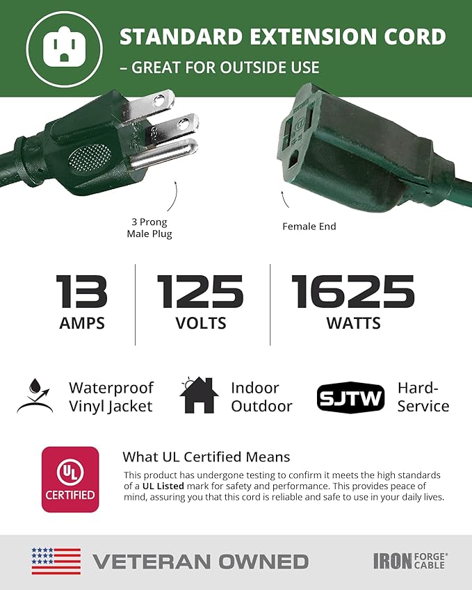 Iron Forge Cable 40 Foot Outdoor Extension Cord - Image 3