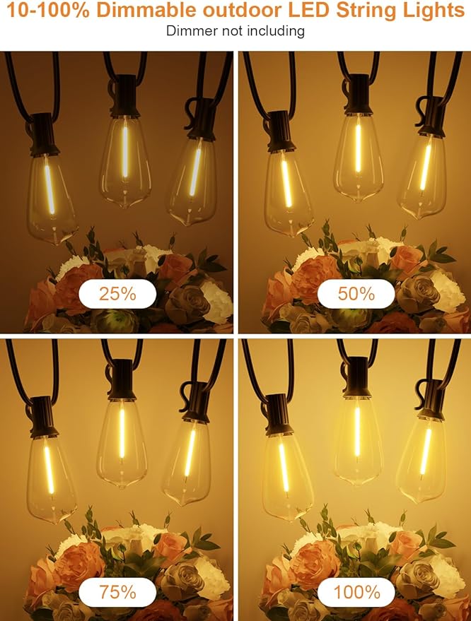 GPATIO 120FT Outdoor String Lights, Waterproof Patio Lights - Image 4