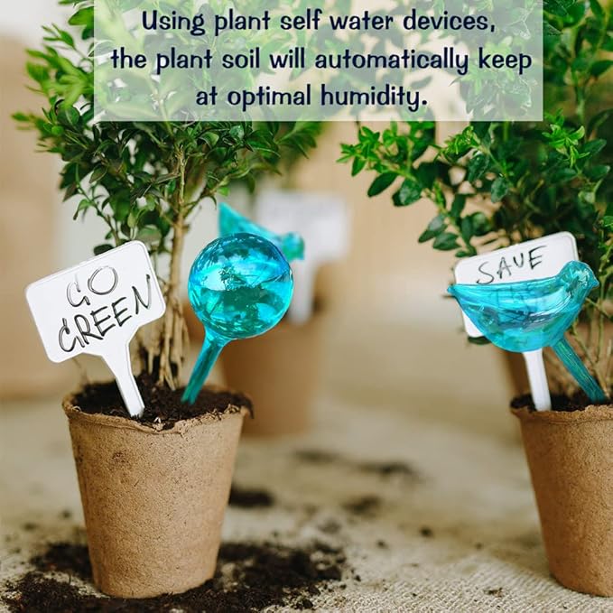 Plant Self Watering Globes - 10pcs Flower Self Watering Planter Insert, Plastic Self Watering Bulbs Auto for Plants, Garden Water Device Drippers System for Travel Business Trip Plant Self-Watering