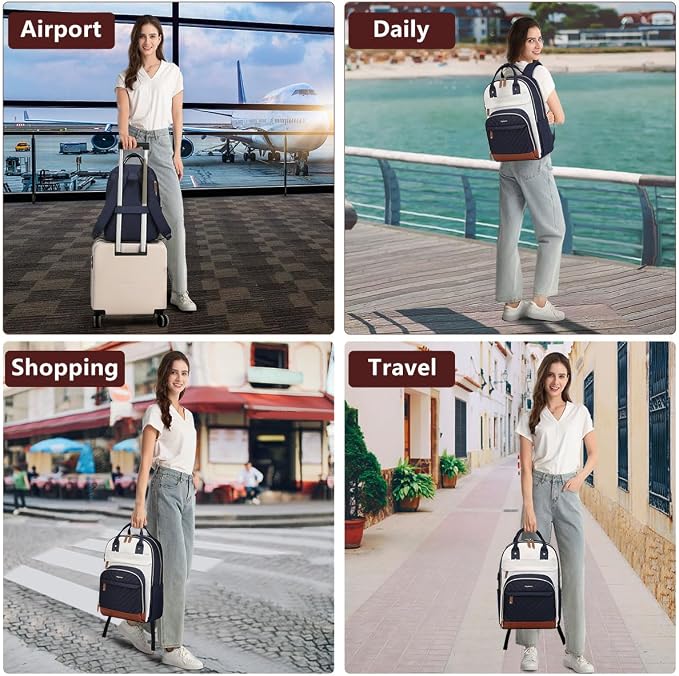 Laptop Backpack for Women, Fits 15.6 Inch Laptop Bag, Fashion Travel Work - Image 6