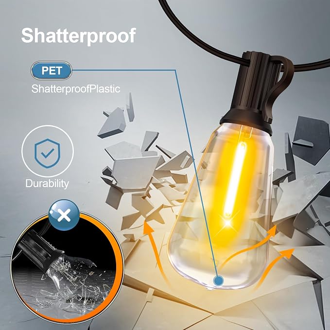 MGVIH Outdoor String Led Patio Lights - 200Ft 60M Outside Waterproof Light - Image 5