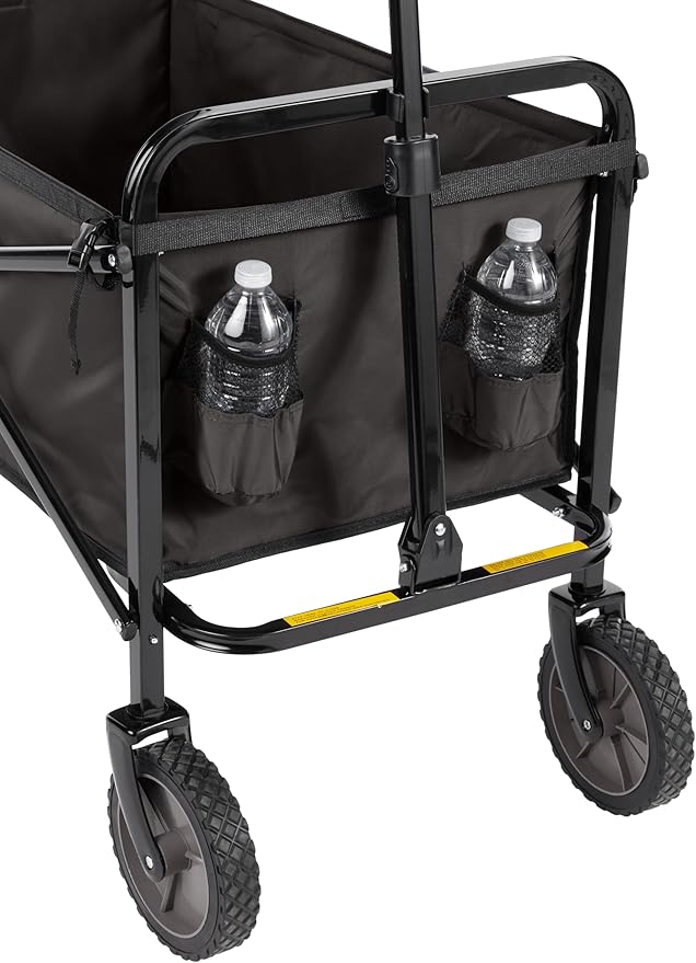 Amazon Basics Collapsible Folding Heavy Duty Utility Wagon for Outdoor Sports, 265 pounds Weight Capacity, Camping, Garden, and Shopping, 27.6 x 40.9 x 20 inches, Black
