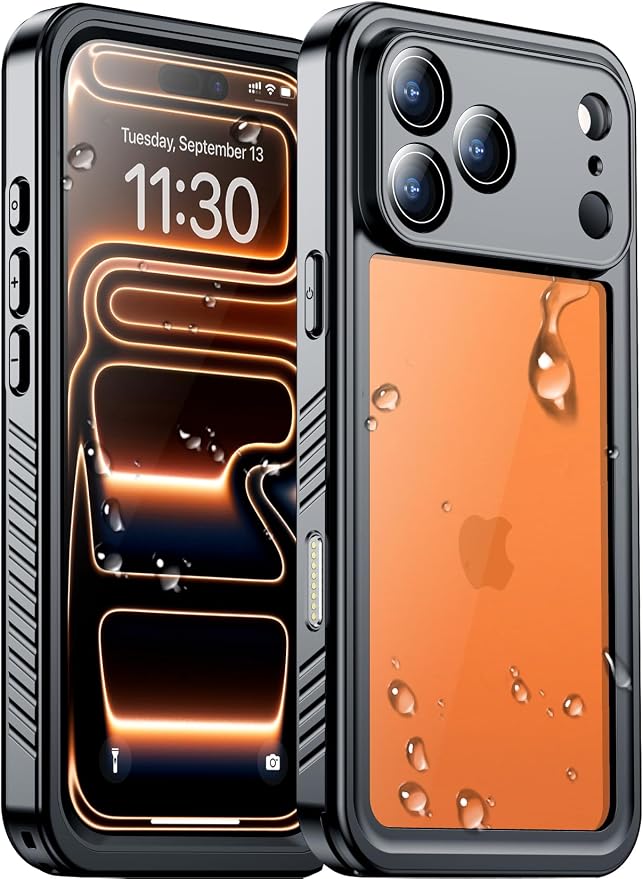 Temdan Compatible with iPhone 17 Pro Case, Waterproof Built-in Screen & Camera by Temdan