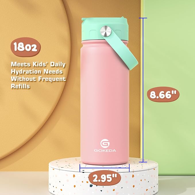 GoKEDA 18oz Kids Water Bottle, Insulated Water Bottles - Image 7