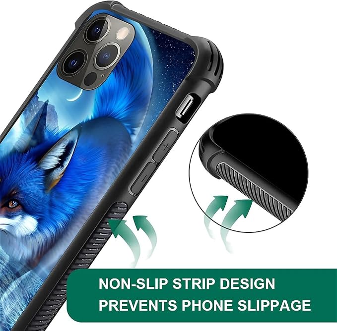 for iPhone 11 Pro Max Case, Snowy Mountain Fox Lake Pattern Graphic Design Girl - Image 3