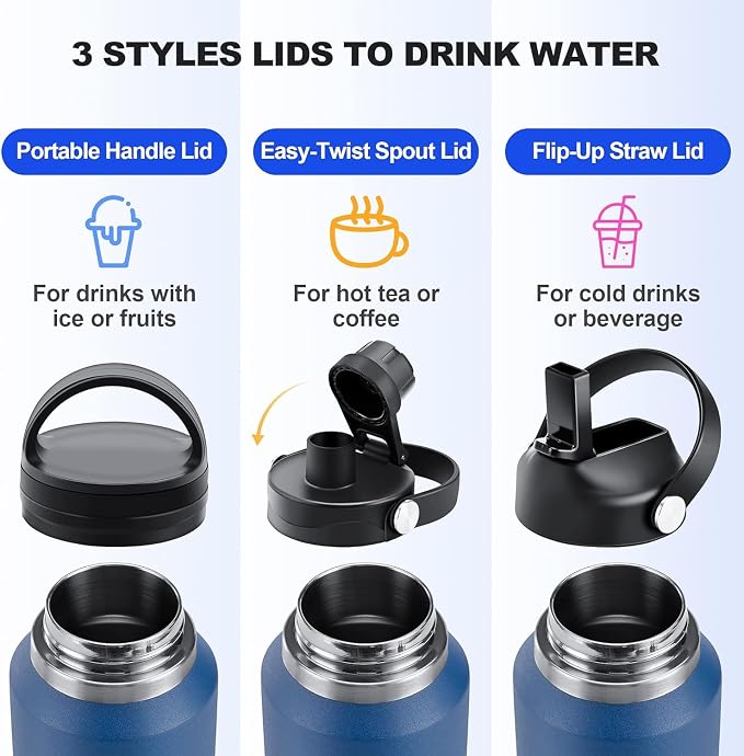 HYDROWION Water Bottle Stainless Steel, Vacuum Insulated Leak Proof Tumbler 32oz - Image 4