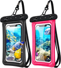 2 Pack Waterproof Floating Phone Pouch IPX8 Floatable Waterproof Phone Case by AXIIJGL