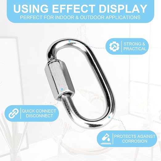 6 Pcs 2 Inch 316 Heavy Duty Stainless Steel Chain Quick Links, 650 Lbs Capacity - Image 5