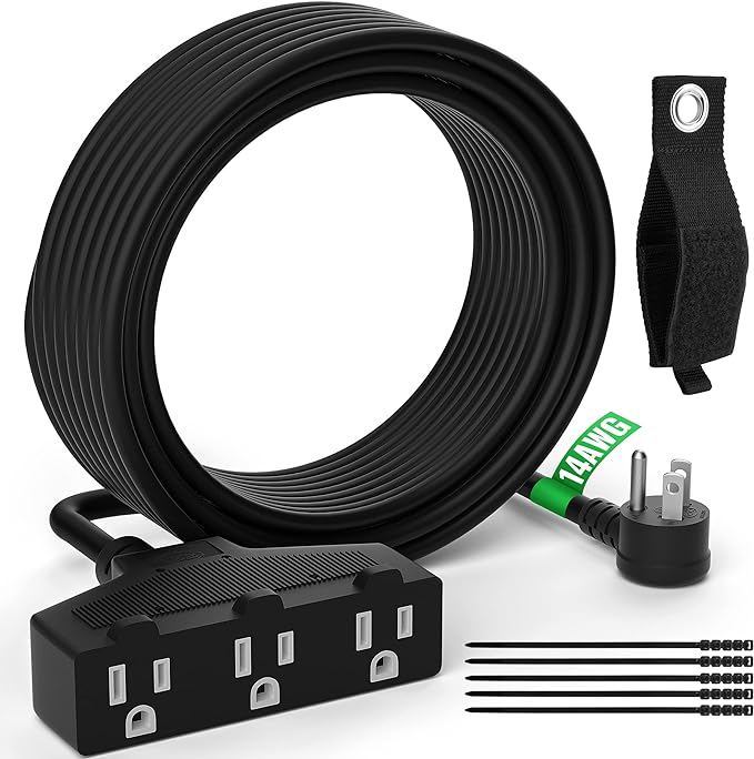 Outdoor Extension Cord 12 Ft by Elecan