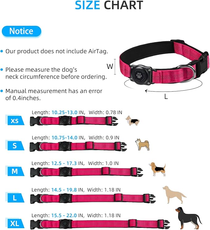 Upgraded AirTag Dog Collar, IP68 Waterproof Air Tag Dog Collar Holder, - Image 9