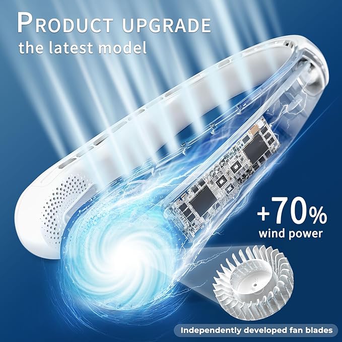 FrSara Neck Fan, Personal Fans for Your Neck, Adjustable, 360° Cooling - Image 2