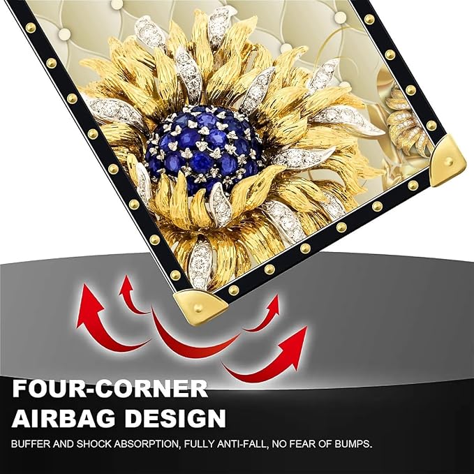 Compatible with iPhone 16 Plus Case, Sunflower Diamonds Leather Luxury Golden - Image 7